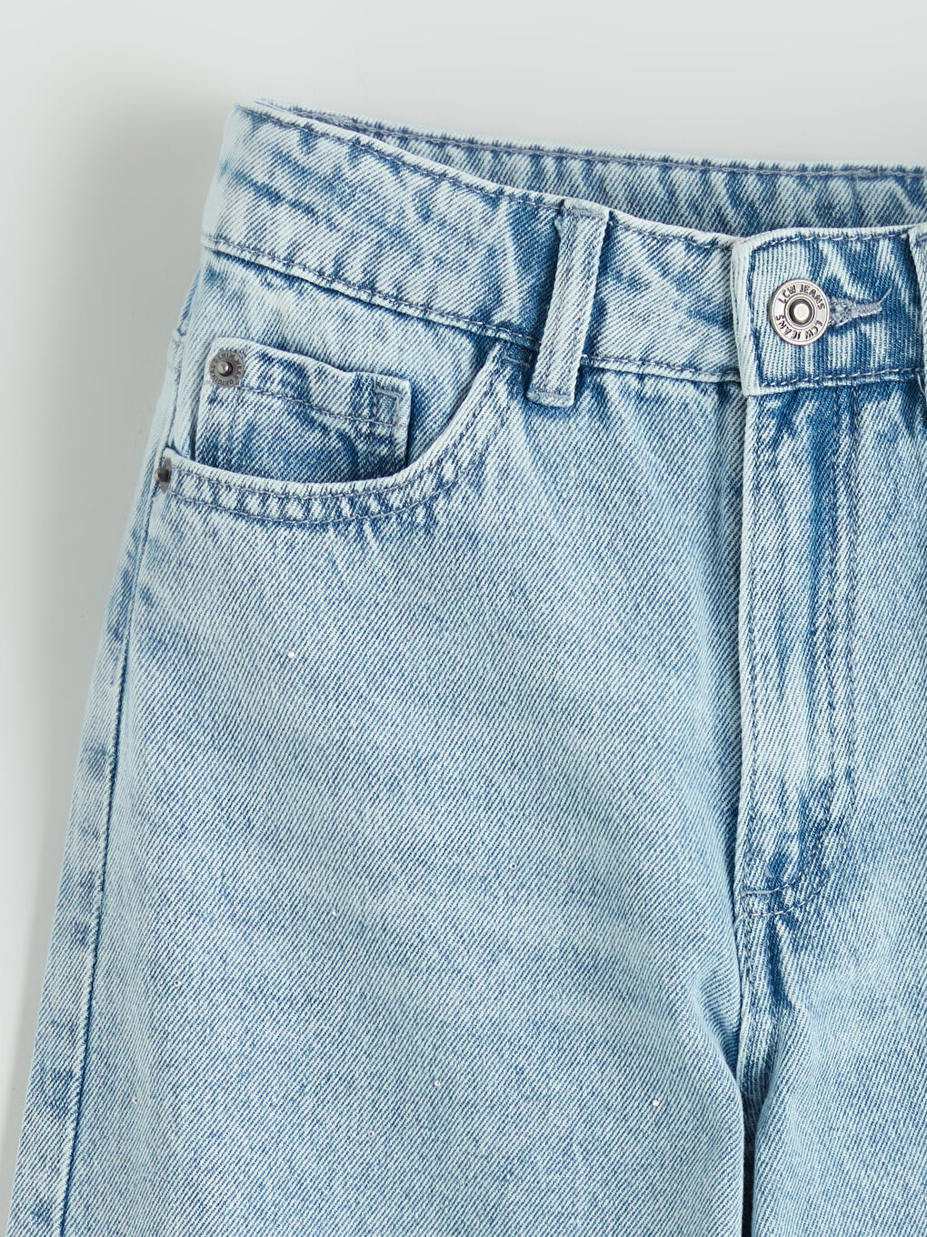 Ženske široke farmerke sa ukrasnim kamenčićima.-1