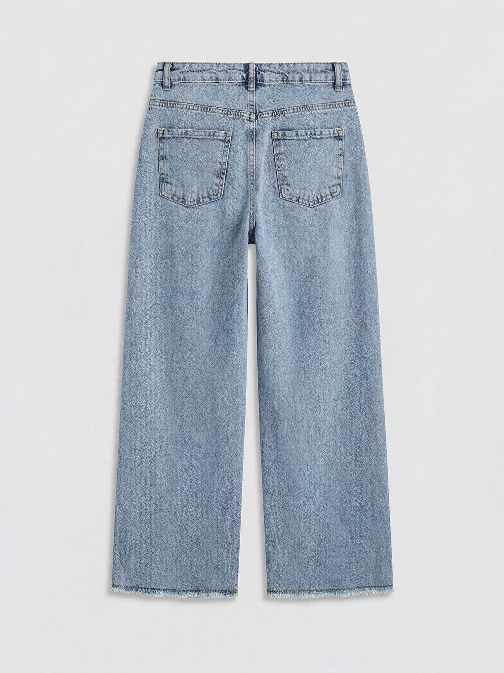 Mavi Wideleg Kız Çocuk Jean Pantolon-1