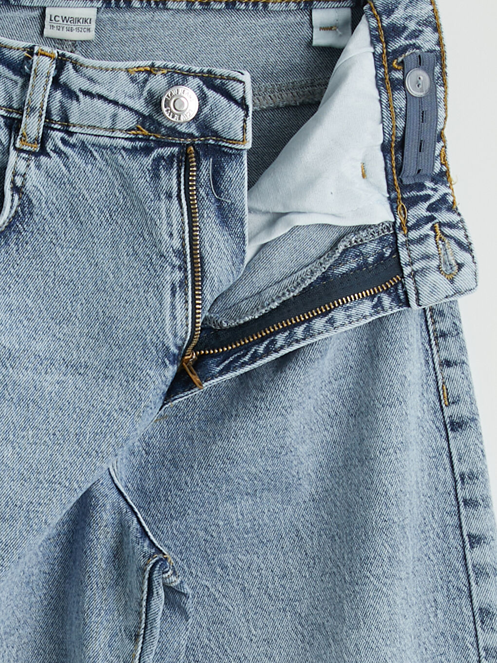 Mavi Wideleg Kız Çocuk Jean Pantolon-2