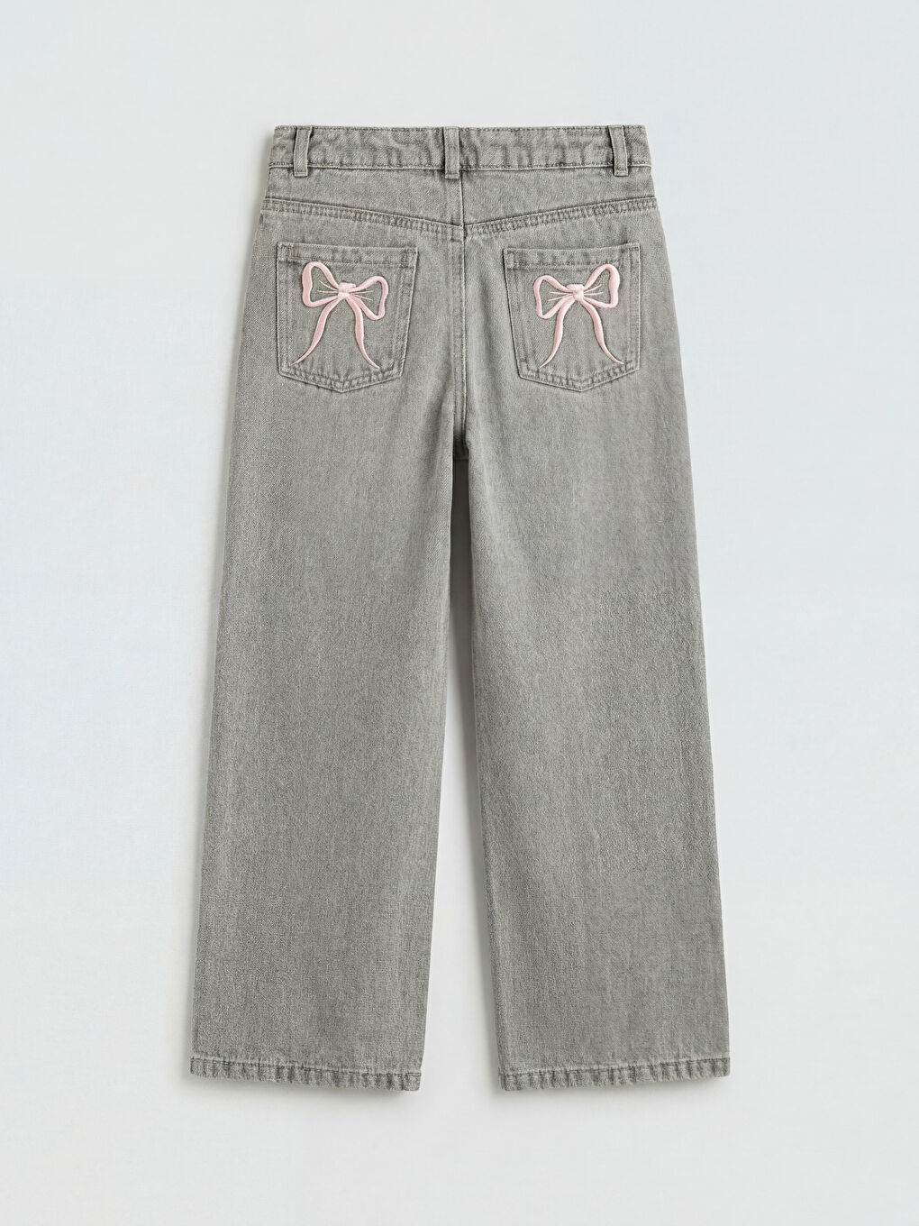 Wideleg Embroidered Girls' Jeans-1