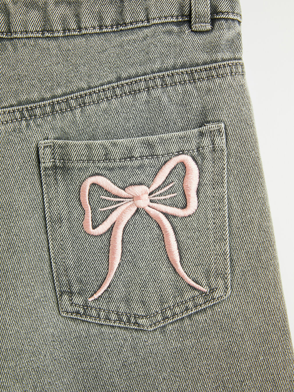 Wideleg Embroidered Girls' Jeans-3