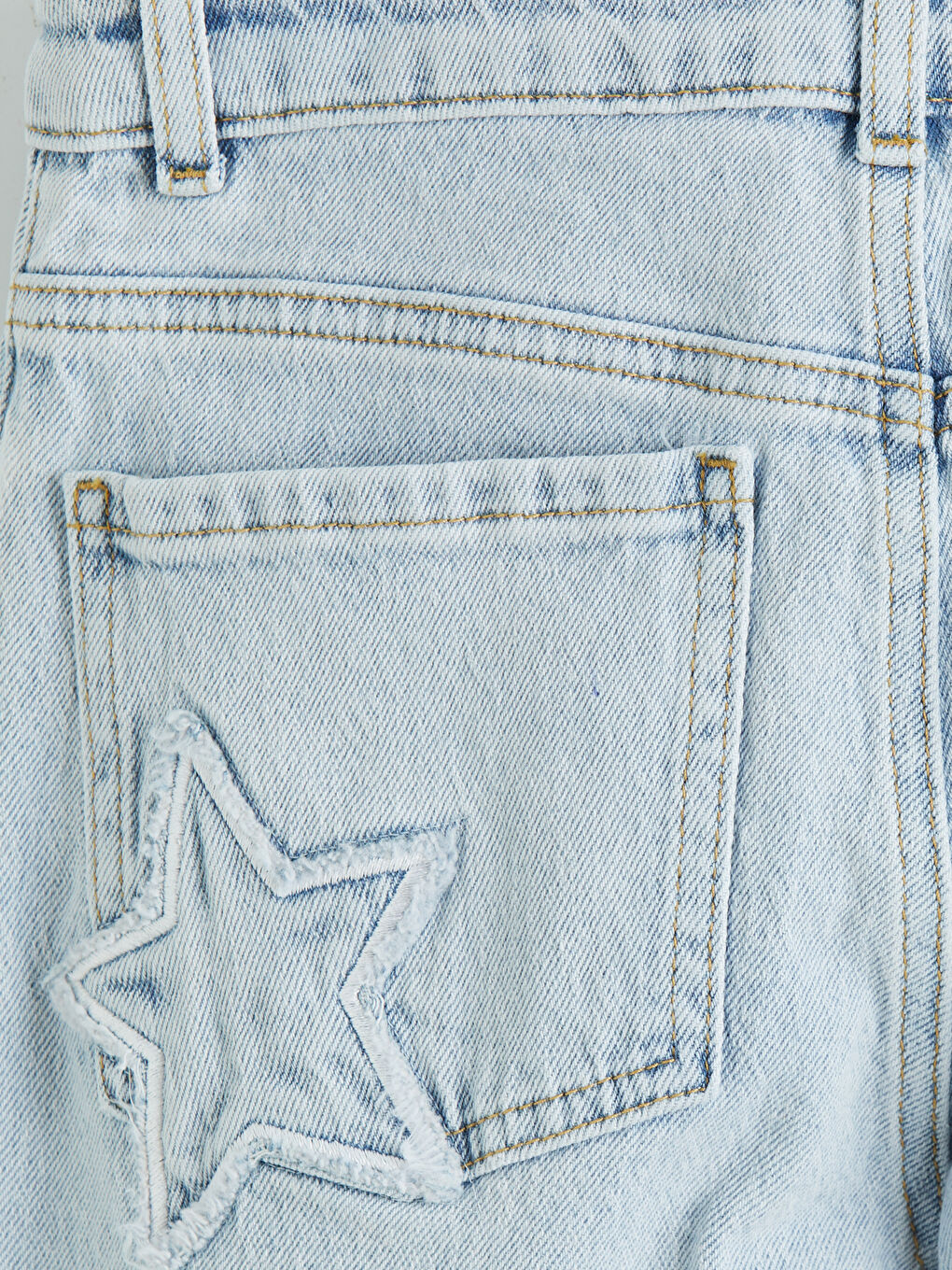 Wideleg Nakışlı Kız Çocuk Jean Pantolon-3