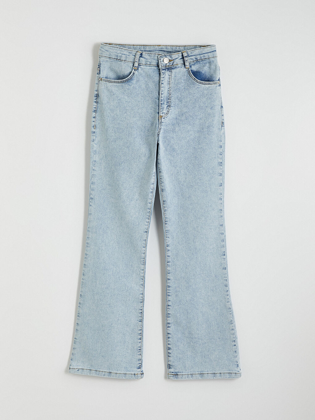 Mavi İspanyol Paça Kız Çocuk Jean Pantolon