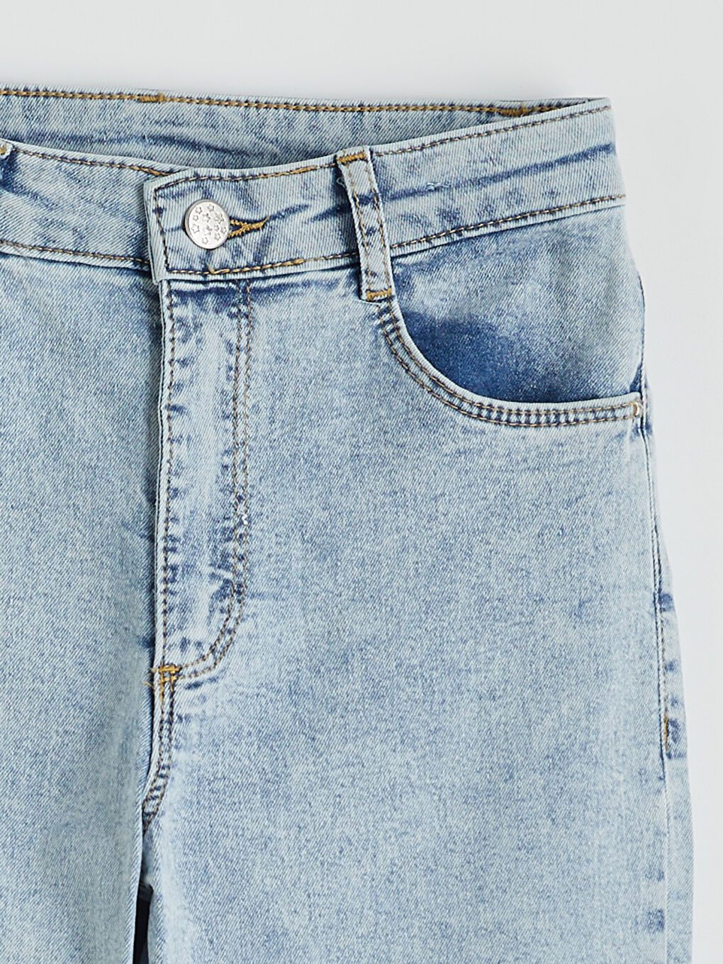 Mavi İspanyol Paça Kız Çocuk Jean Pantolon-2