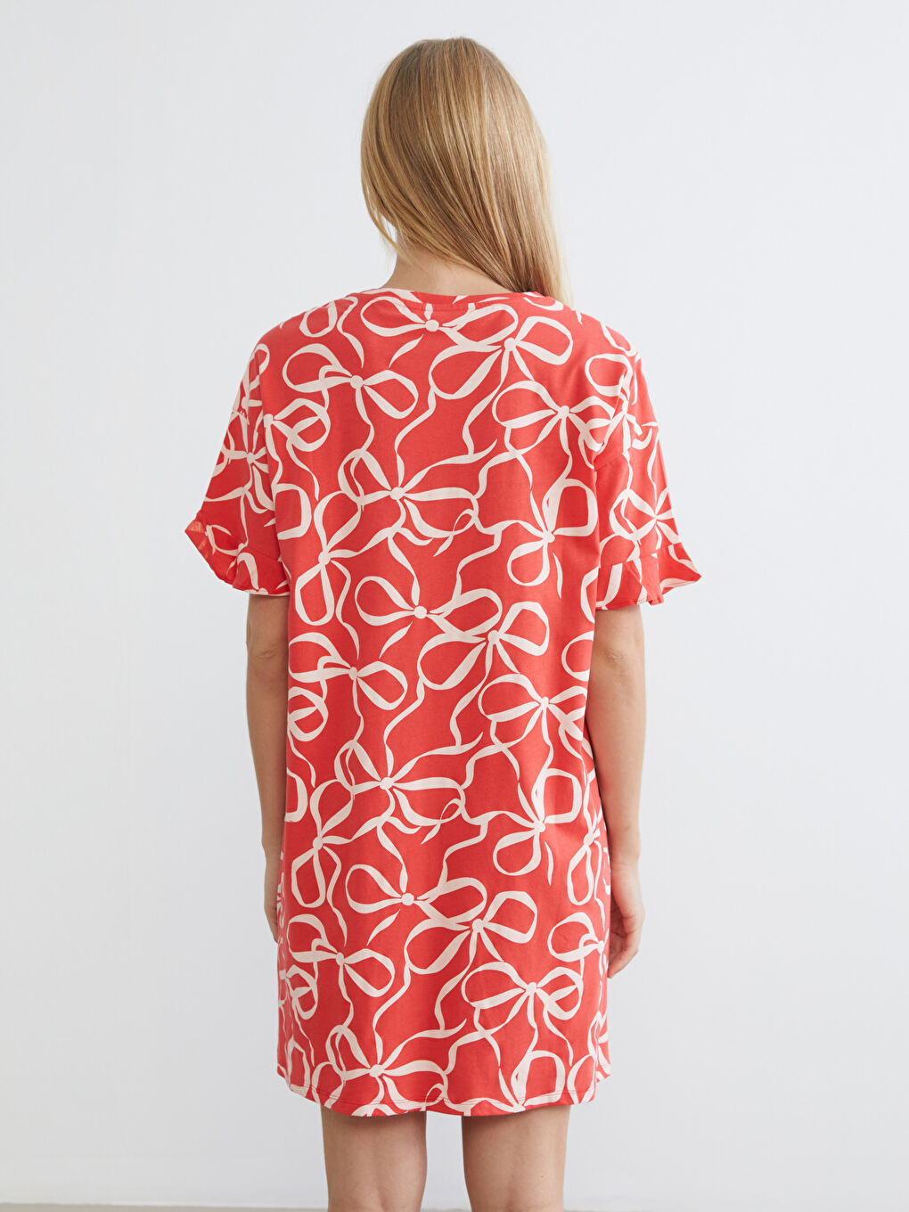 Әйелдер қызыл Түнгі көйлек-3