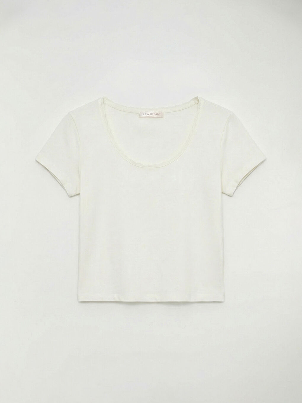 Ekru Bisiklet Yaka Kadın Pijama Üstü