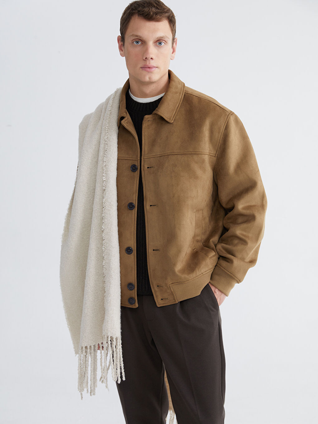 BEŽ Kaput od veštačke kože Muškarac-2