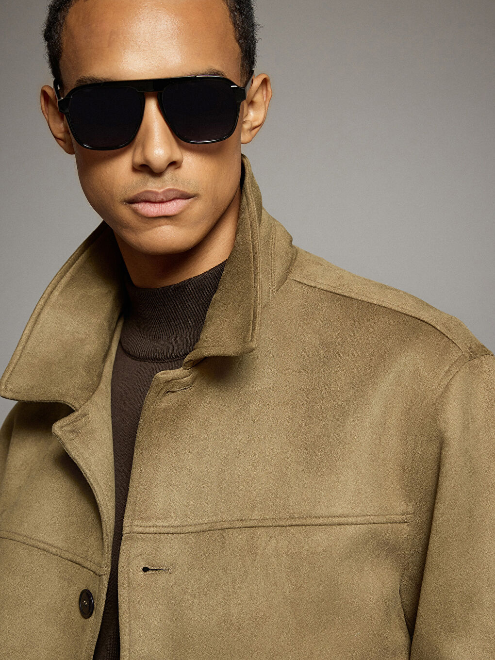 BEŽ Kaput od veštačke kože Muškarac-1