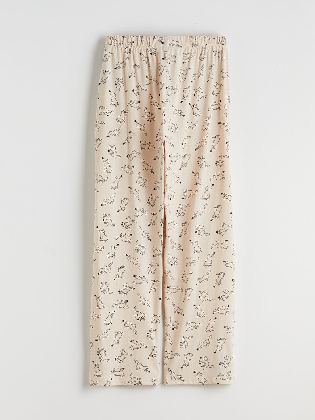 Karışık Kedi Desenli Kadın Pijama Altı-1