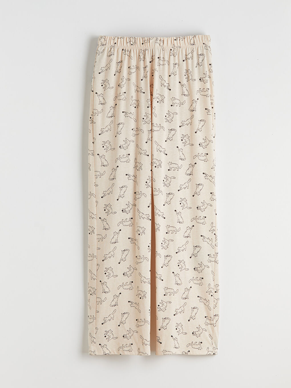 Karışık Kedi Baskılı Kadın Pijama Takımı-7