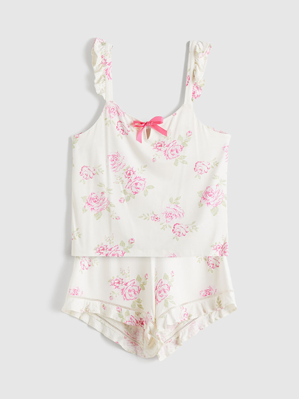 SVETLO BEŽ Kratka pidžama komplet Žena-4