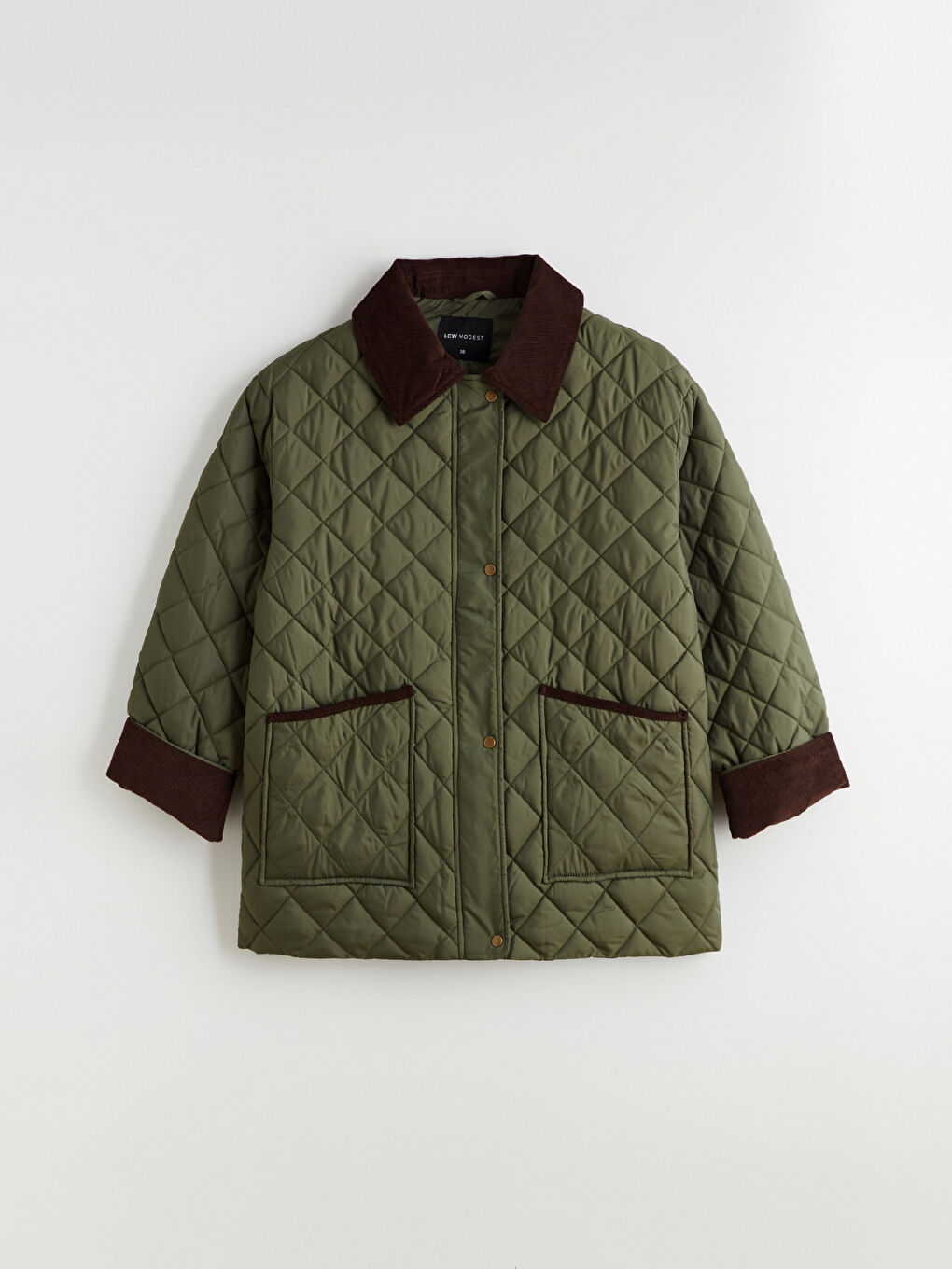 Velvet Collared Oversized Women's Puffer Coat-5