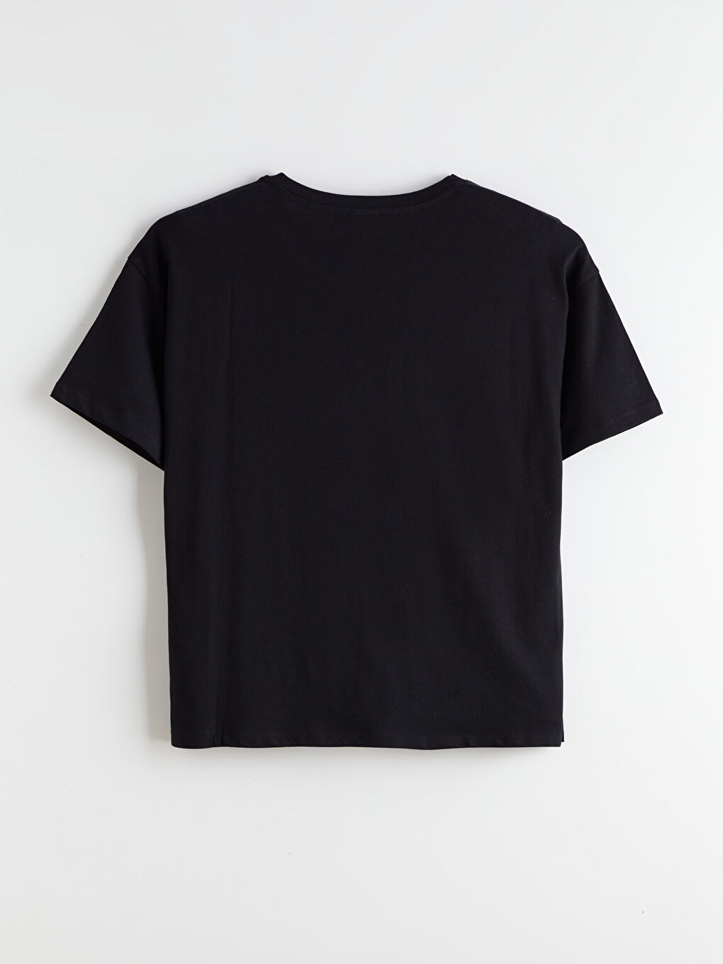 Siyah Bisiklet Yaka Nakışlı Kadın Pijama Takımı-6