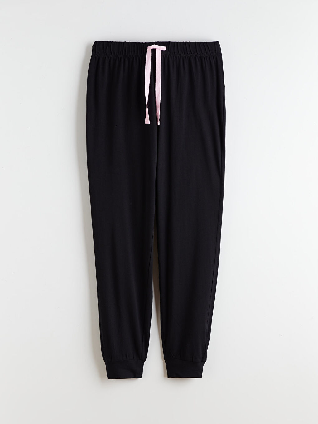 Siyah Bisiklet Yaka Nakışlı Kadın Pijama Takımı-7