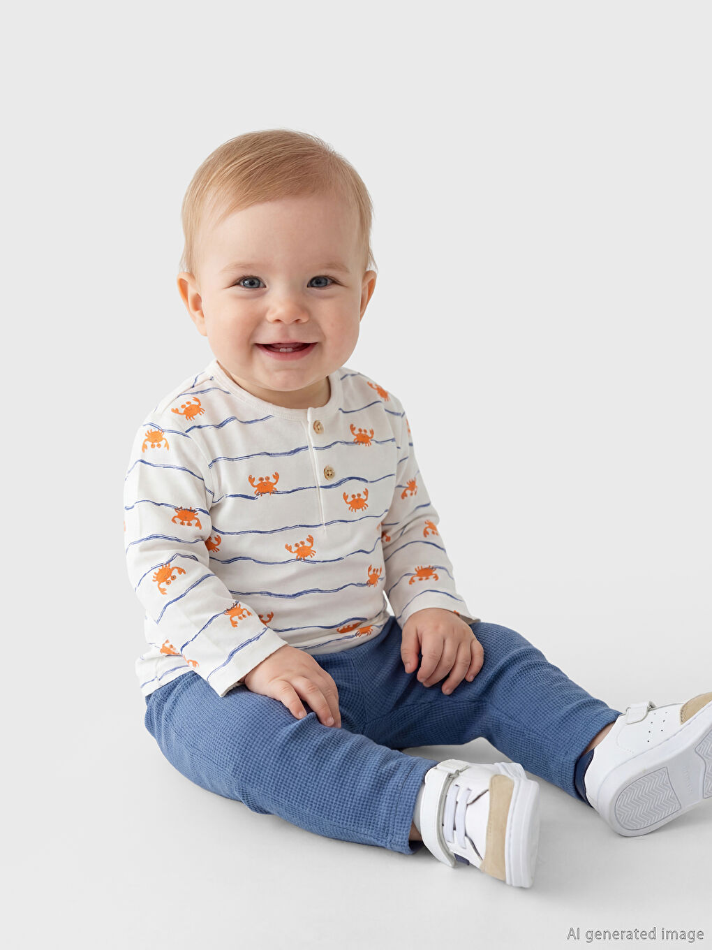 تي شيرت مطبوع للأولاد الرضع وبنطلون رياضي