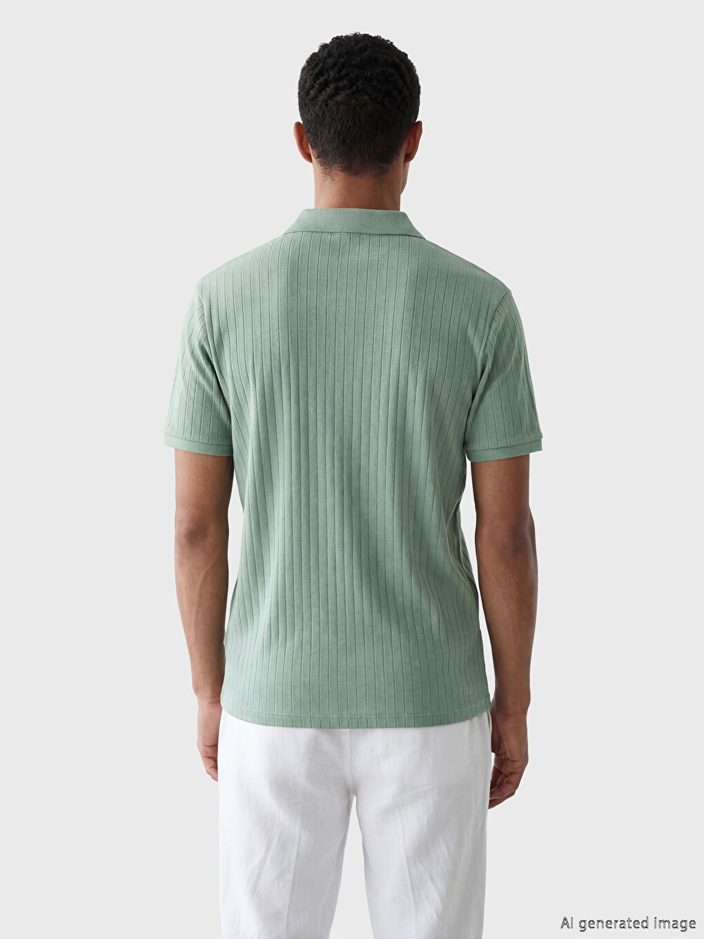 Yeşil Polo Yaka Erkek Tişört-2