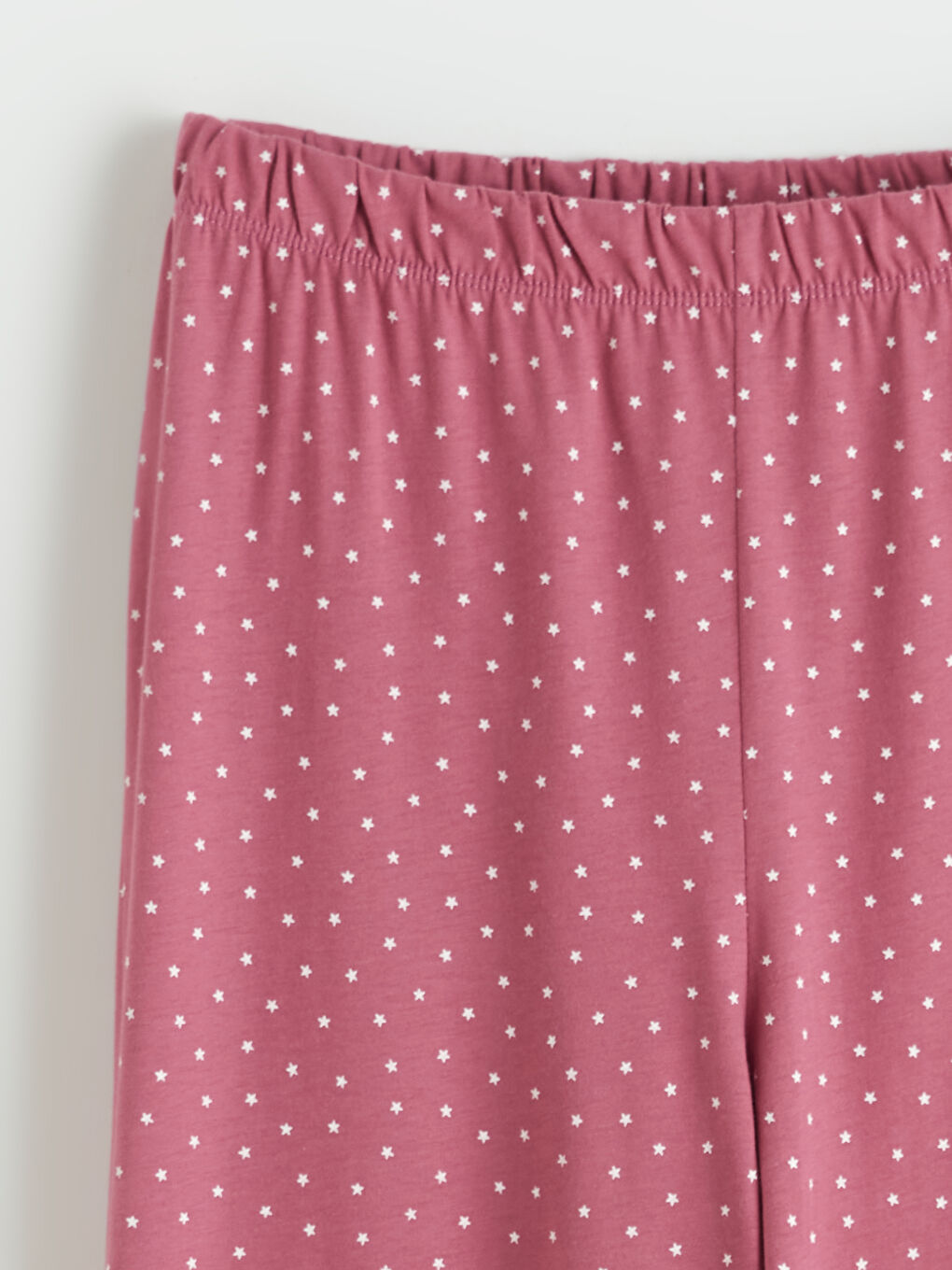 Bordo Beli Lastikli Puantiyeli Kadın Pijama Altı-3