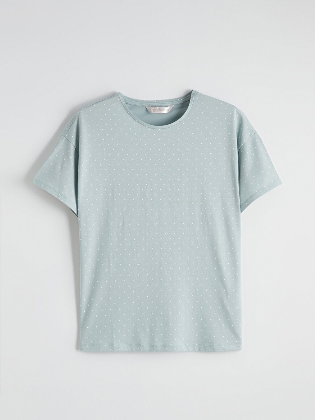 Yeşil Bisiklet Yaka Puantiyeli Kadın Pijama Takım-5