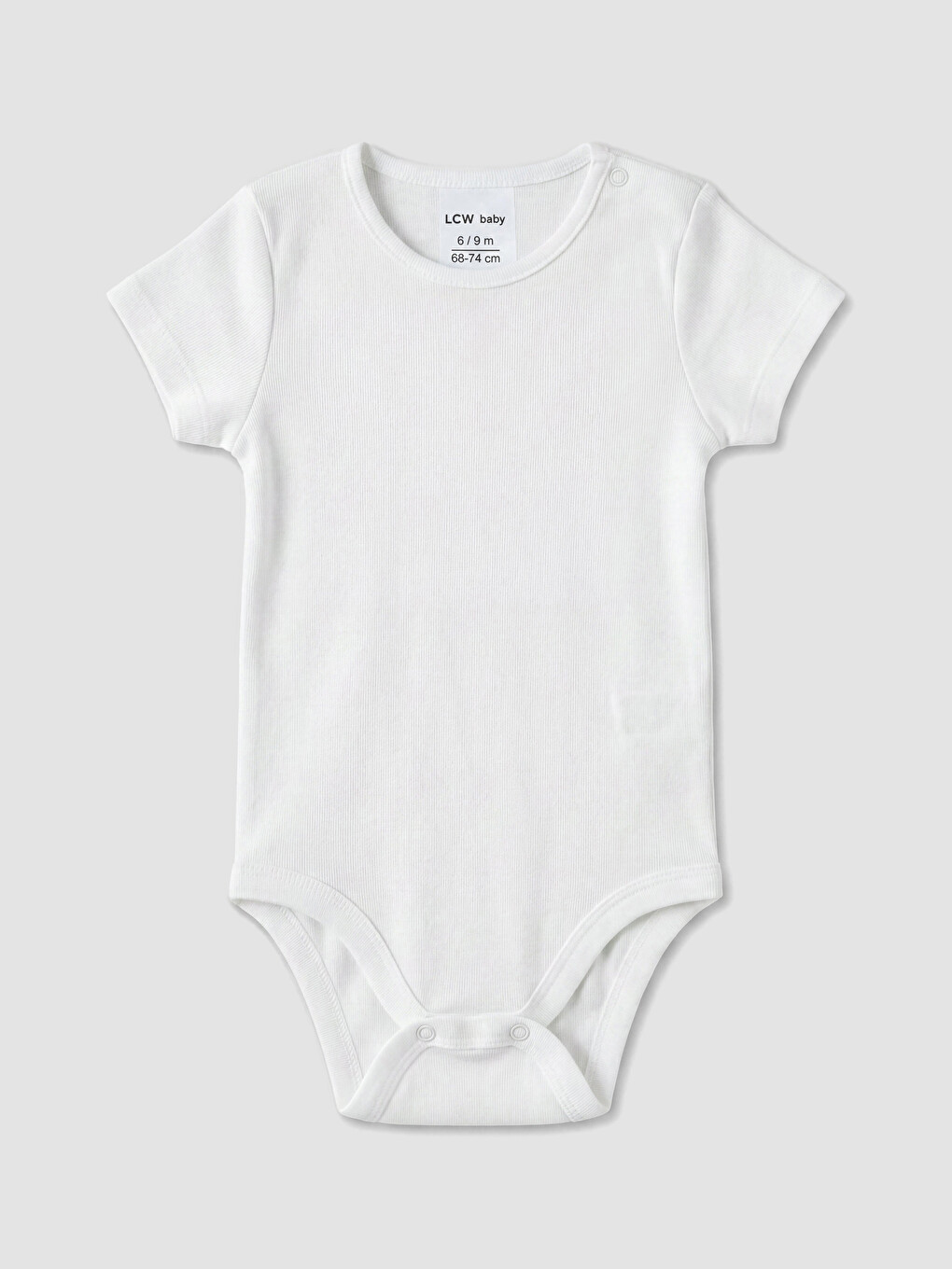 Beyaz Bisiklet Yaka Kız Bebek Çıtçıtlı Body 3'lü-1