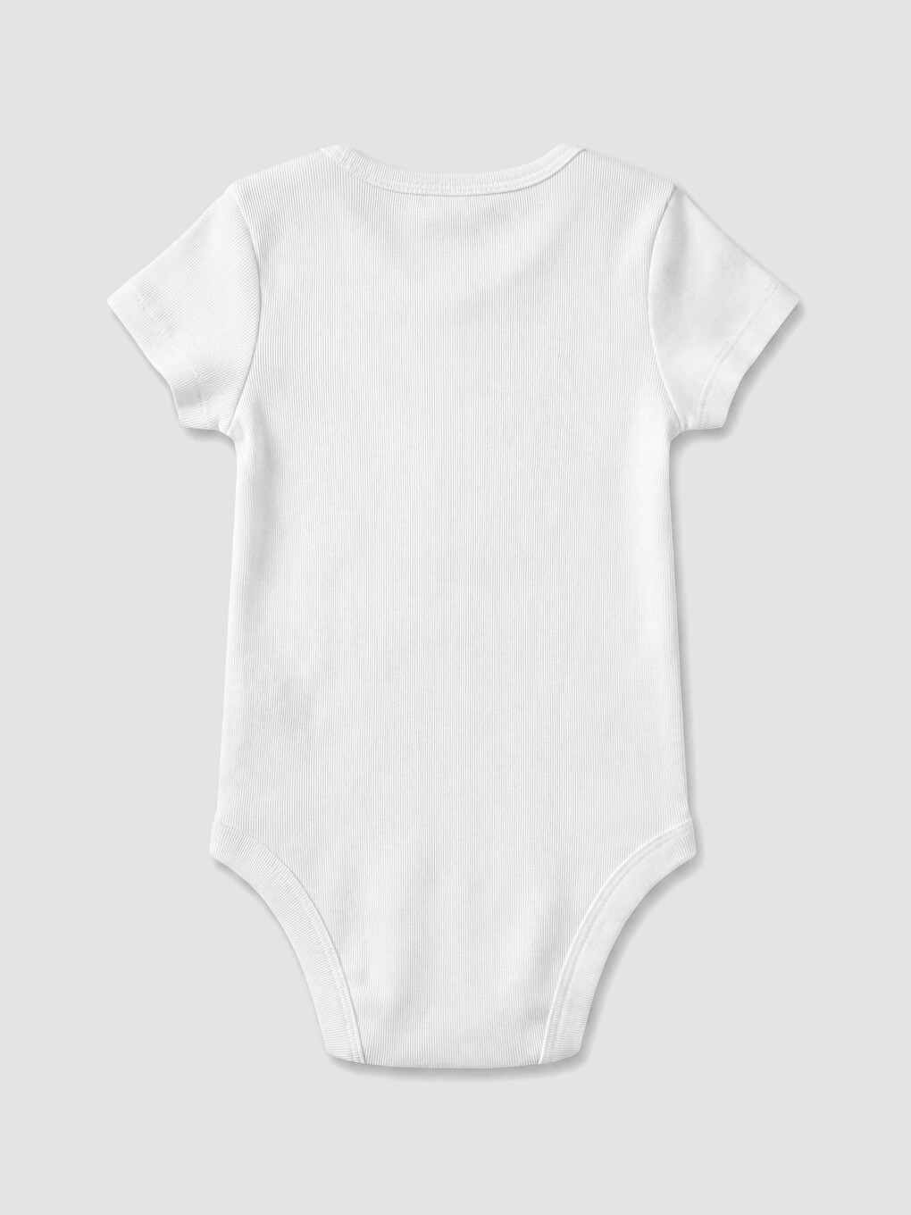Beyaz Bisiklet Yaka Kız Bebek Çıtçıtlı Body 3'lü-2