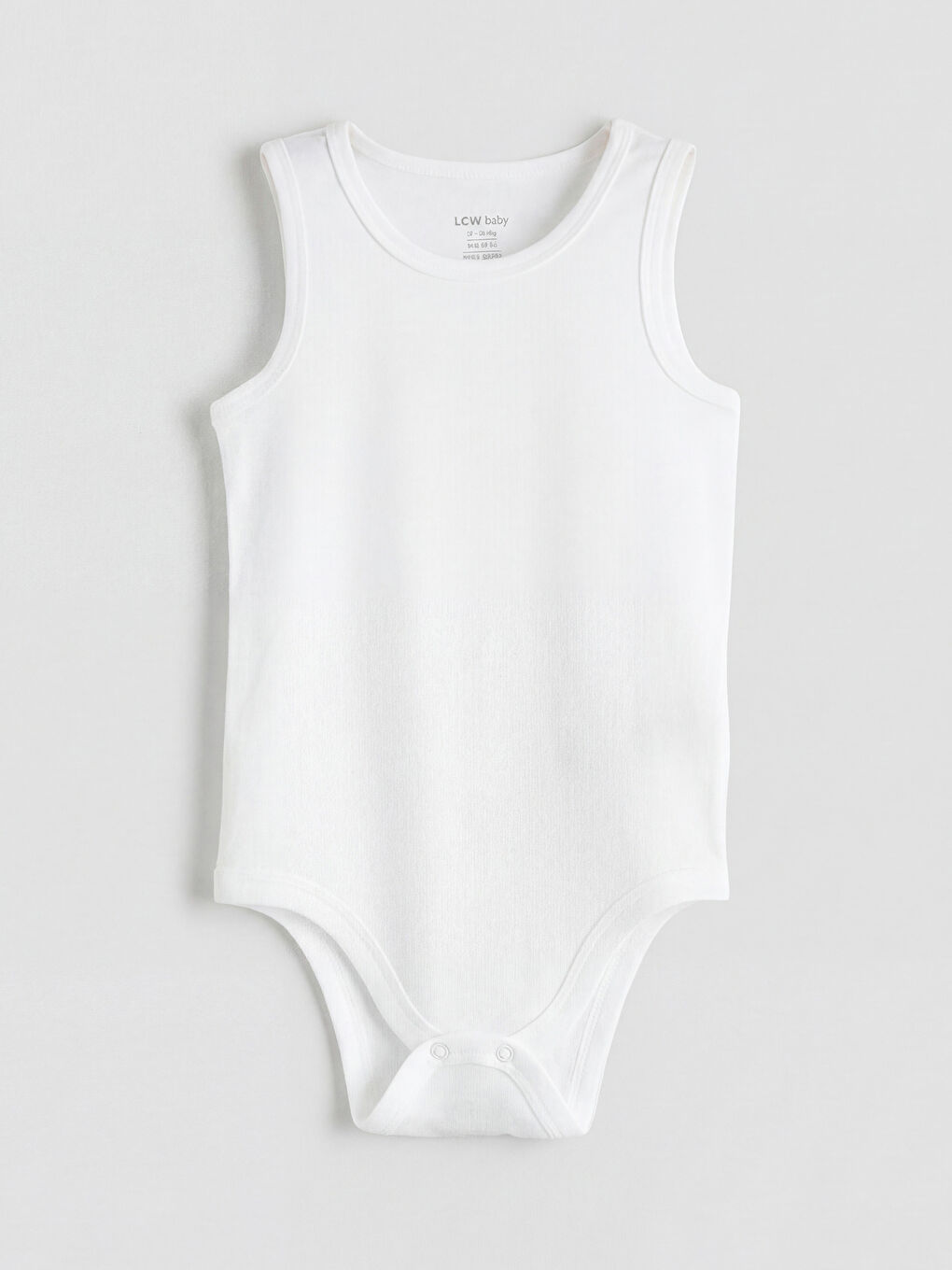 Beyaz Bisiklet Yaka Erkek Bebek Çıtçıtlı Body
