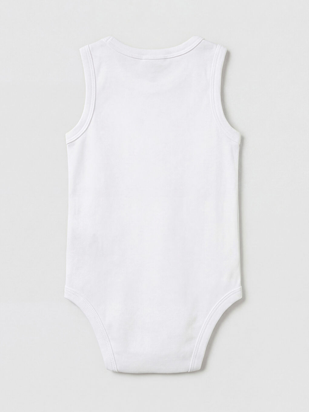 Beyaz Bisiklet Yaka Erkek Bebek Çıtçıtlı Body-1