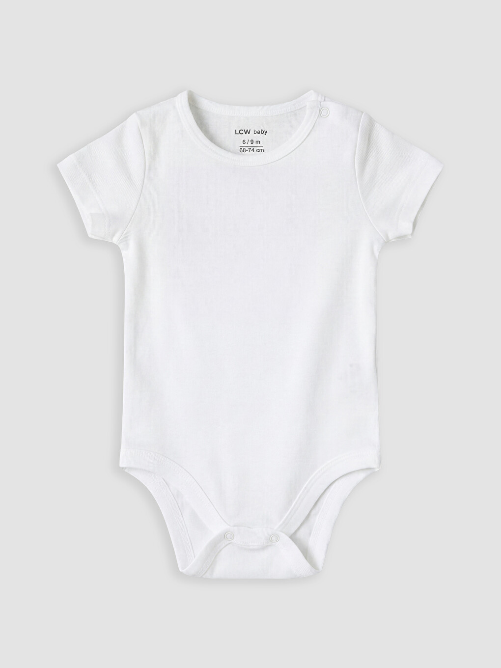 Beyaz Bisiklet Yaka Erkek Bebek Çıtçıtlı Body