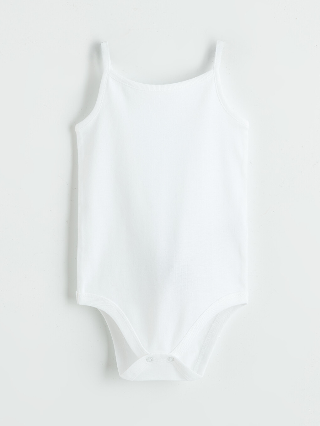 Beyaz İp Askılı Kız Bebek Çıtçıtlı Body