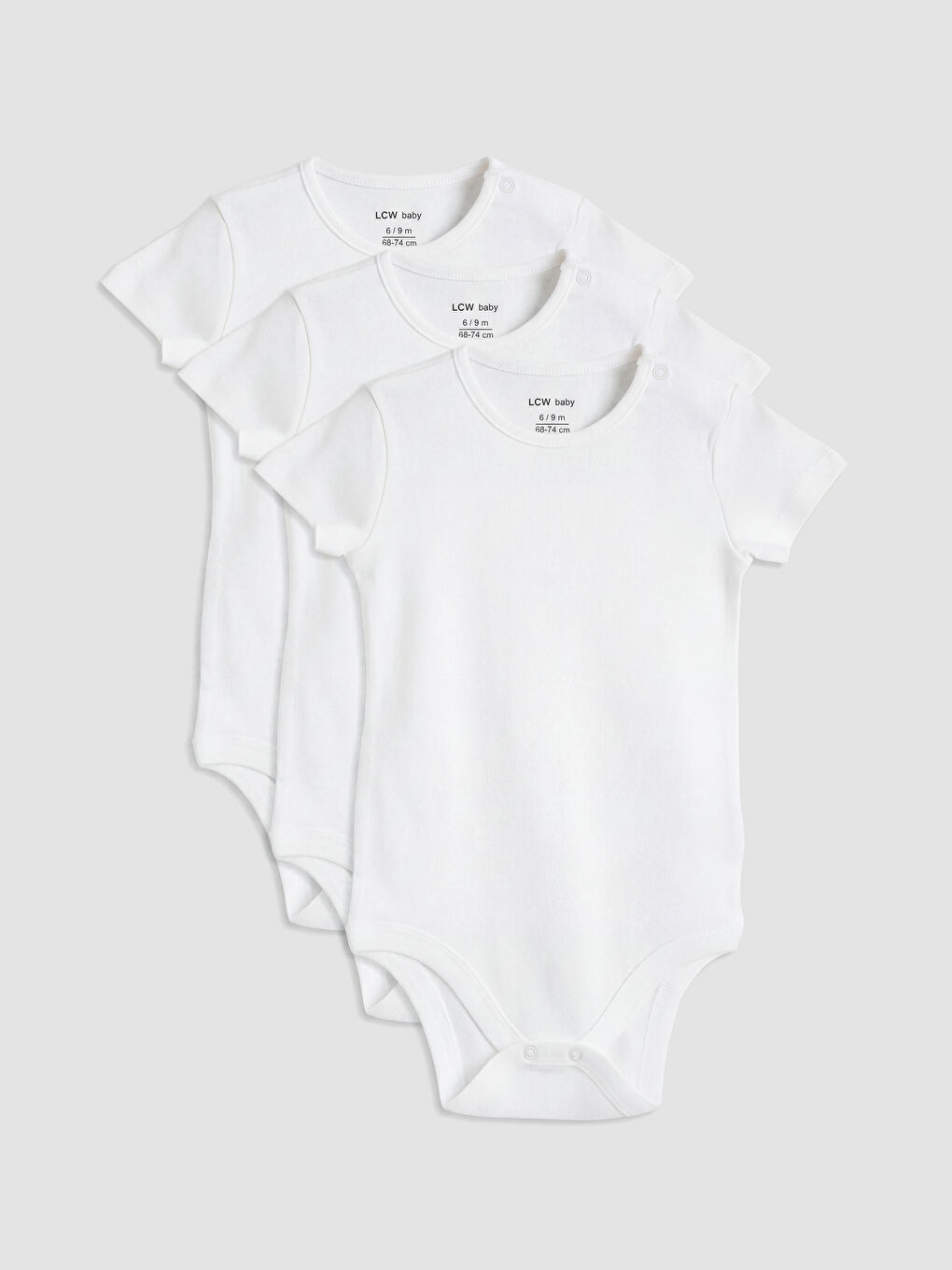 Ekru Bisiklet Yaka Kız Bebek Çıtçıtlı Body 3'lü