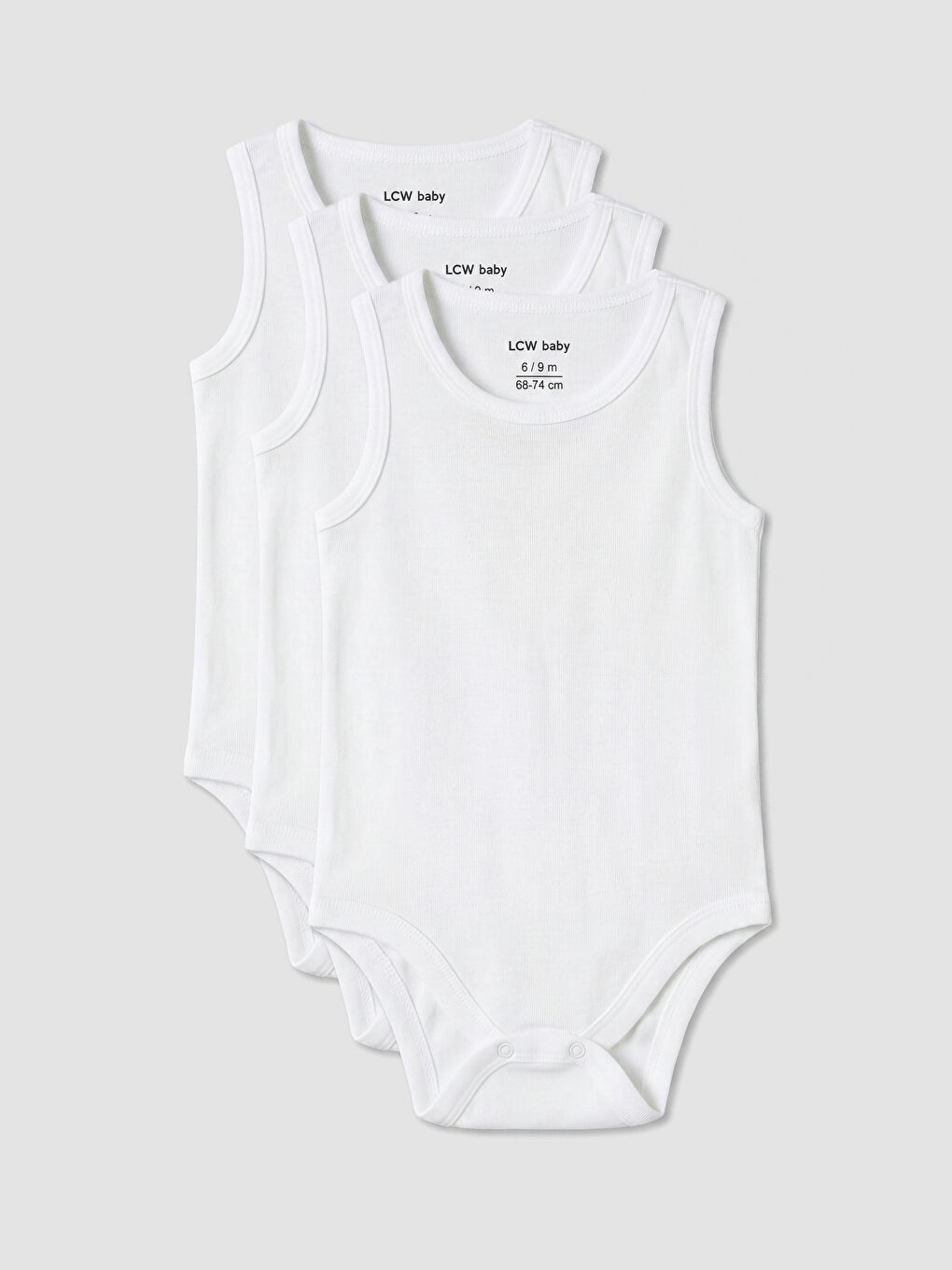 Beyaz Bisiklet Yaka Erkek Bebek Çıtçıtlı Body 3'lü