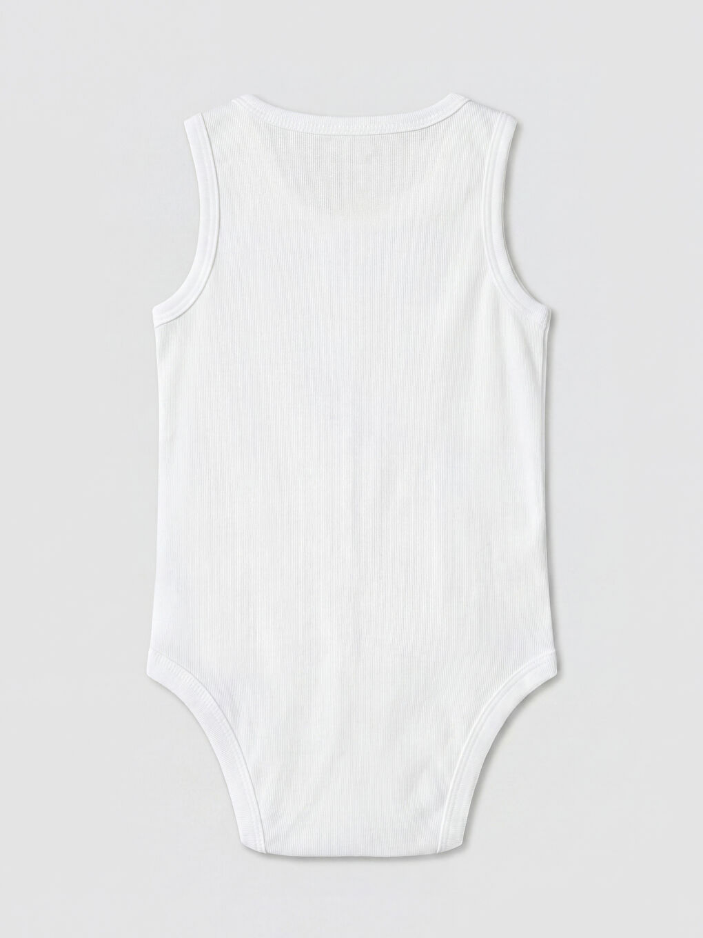 Beyaz Bisiklet Yaka Erkek Bebek Çıtçıtlı Body 3'lü-4