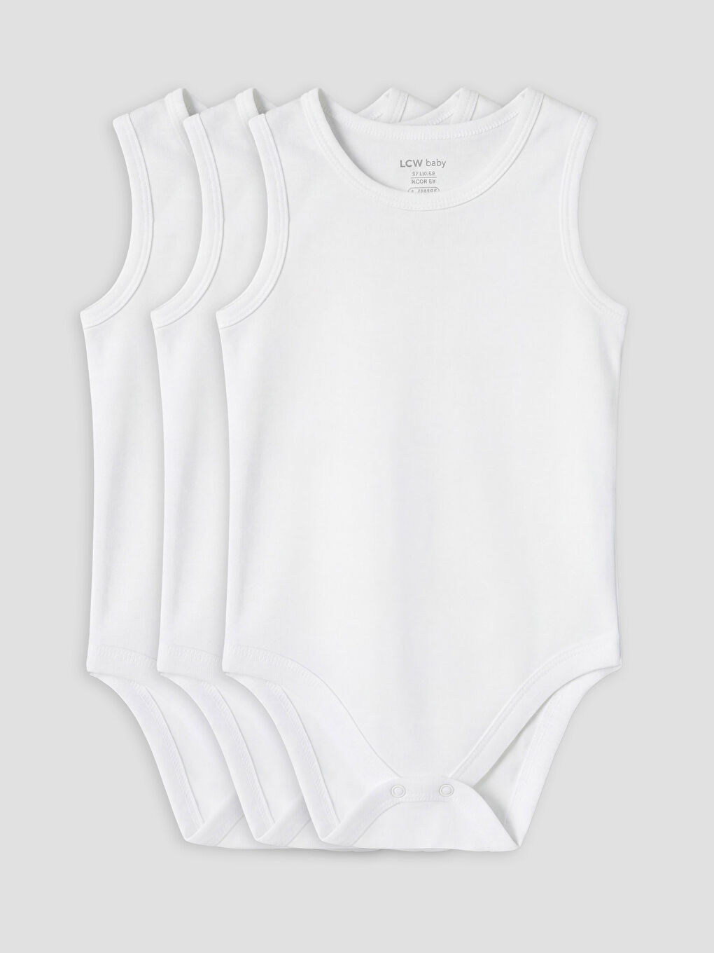 Ekru Bisiklet Yaka Kız Bebek Çıtçıtlı Body 3'lü