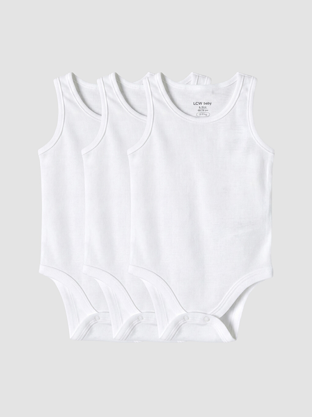 Beyaz Kız Bebek Çıtçıtlı Body 3'lü