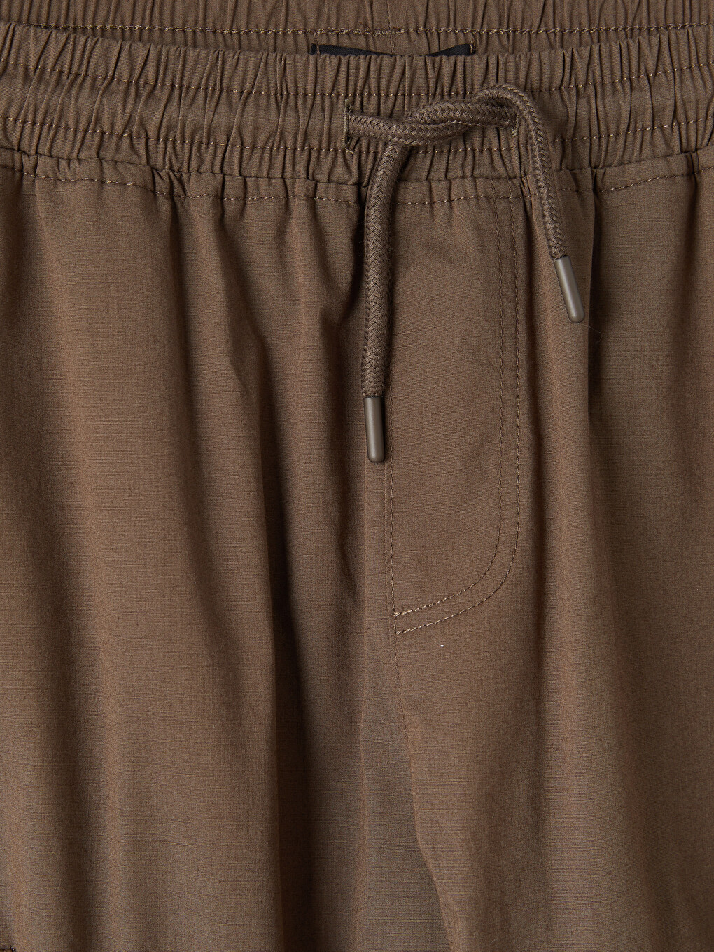 Kahverengi Regular Fit Poplin Erkek Jogger Pantolon-2