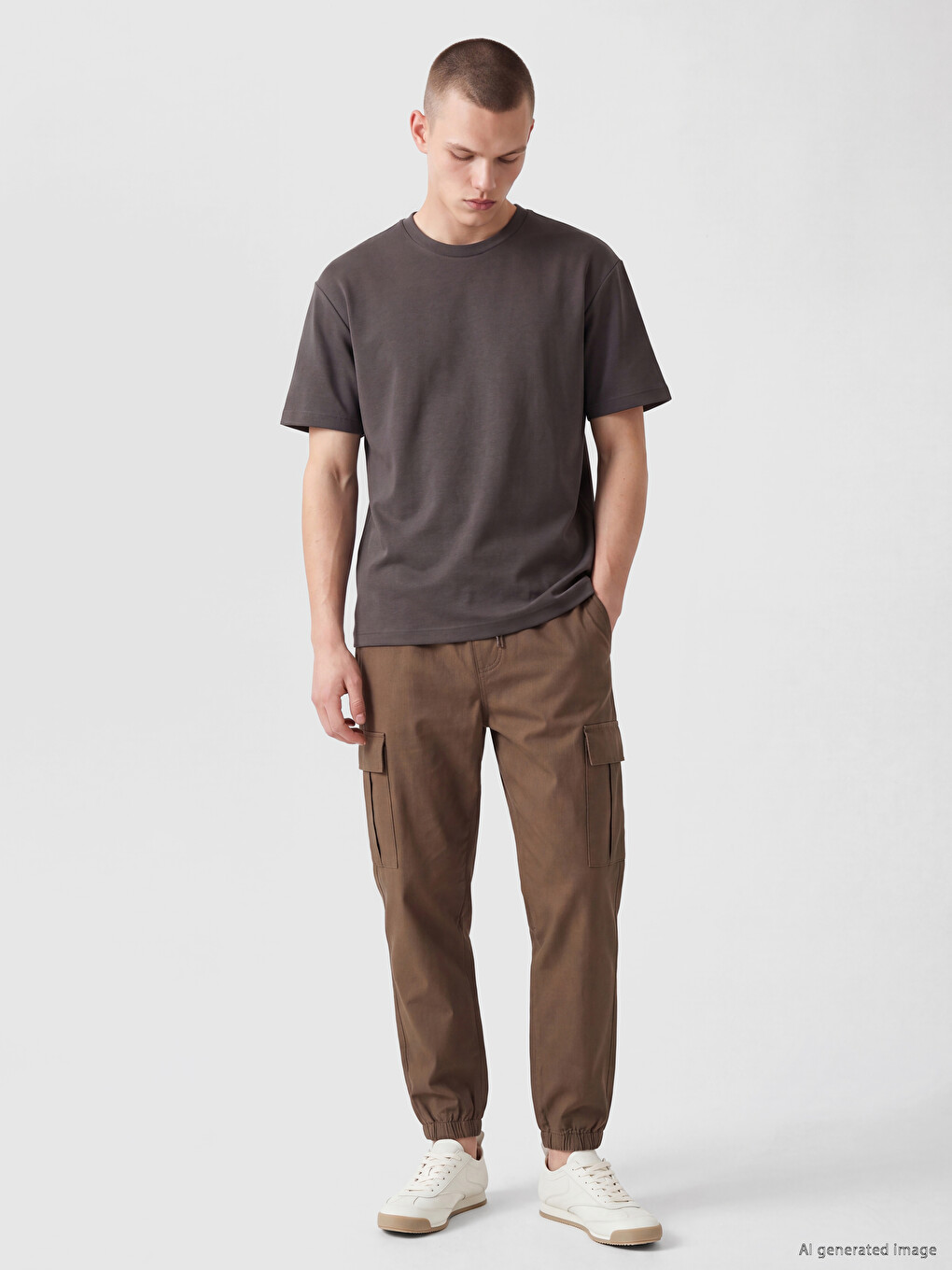 Regular Fit Poplin Men's Jogger Trousers-1