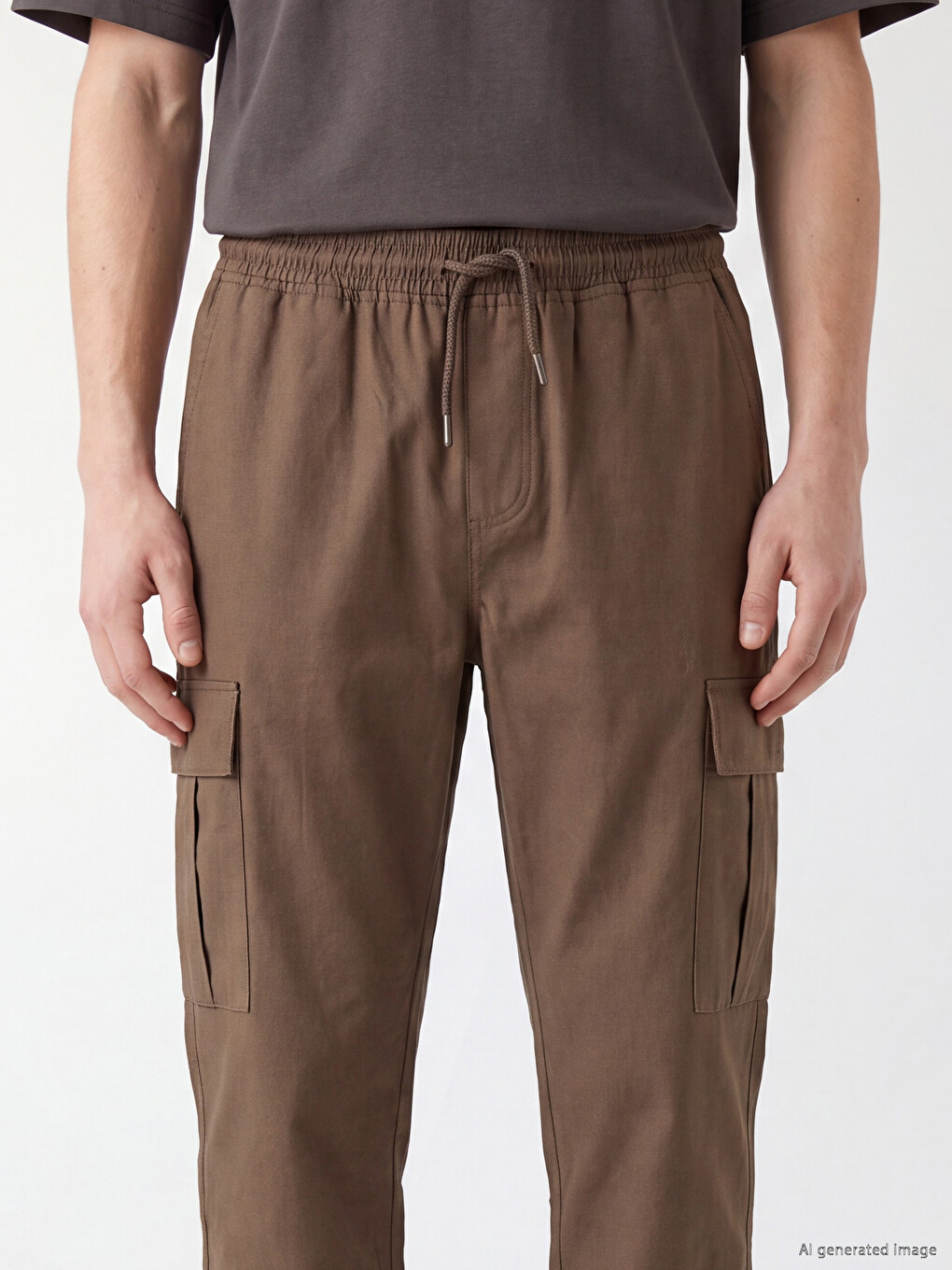 Regular Fit Poplin Men's Jogger Trousers-2