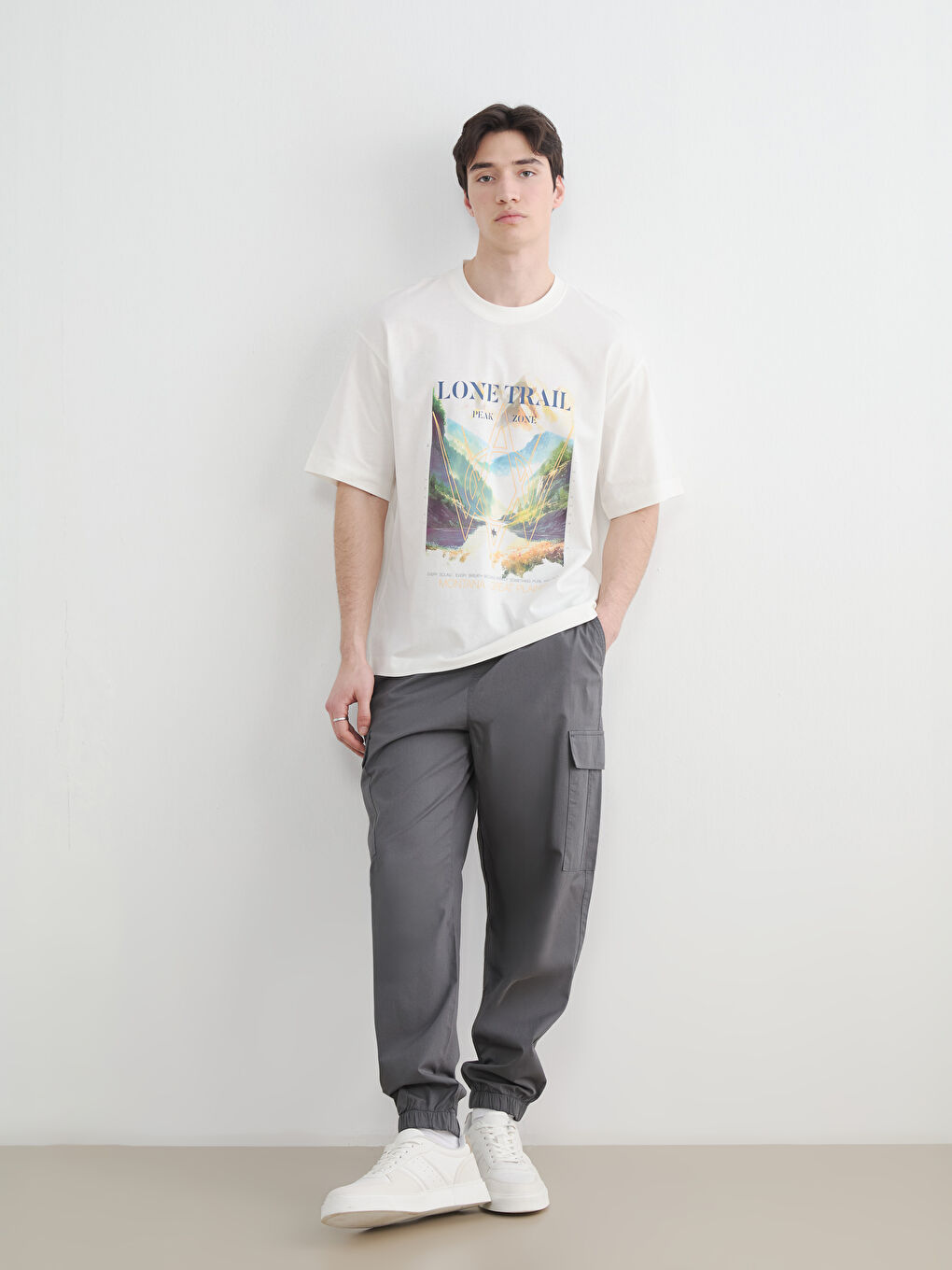 Antrasit Standart Kalıp Poplin Erkek Jogger Pantolon