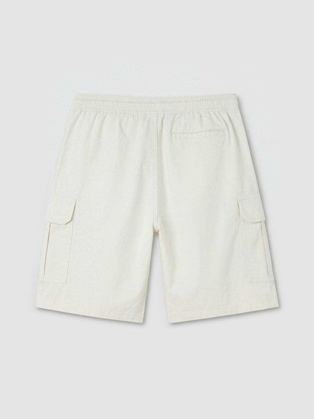 Ekru Standart Kalıp Gabardin Erkek Şort-5