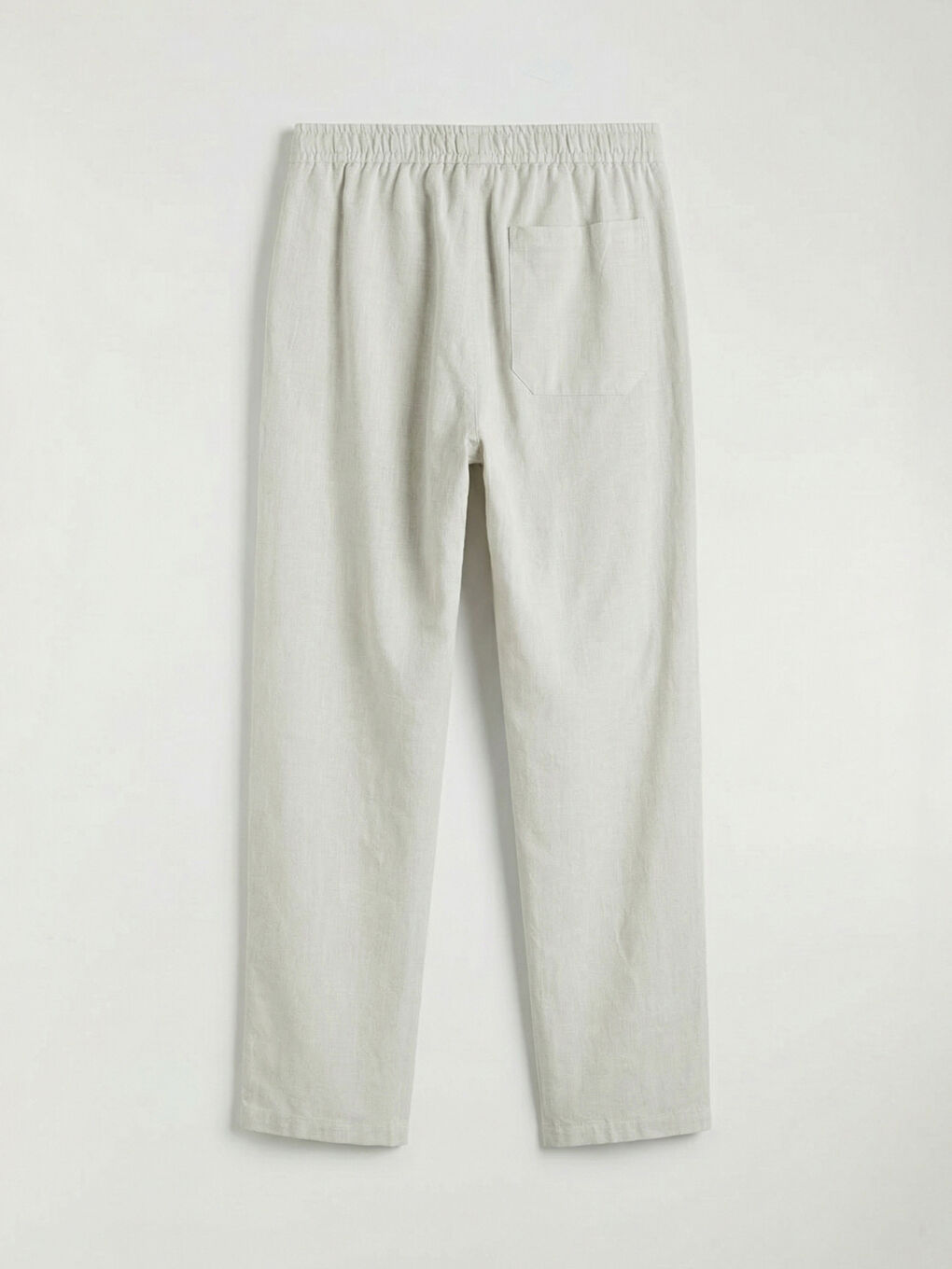 Gri Rahat Kalıp Keten Görünümlü Erkek Pantolon-1