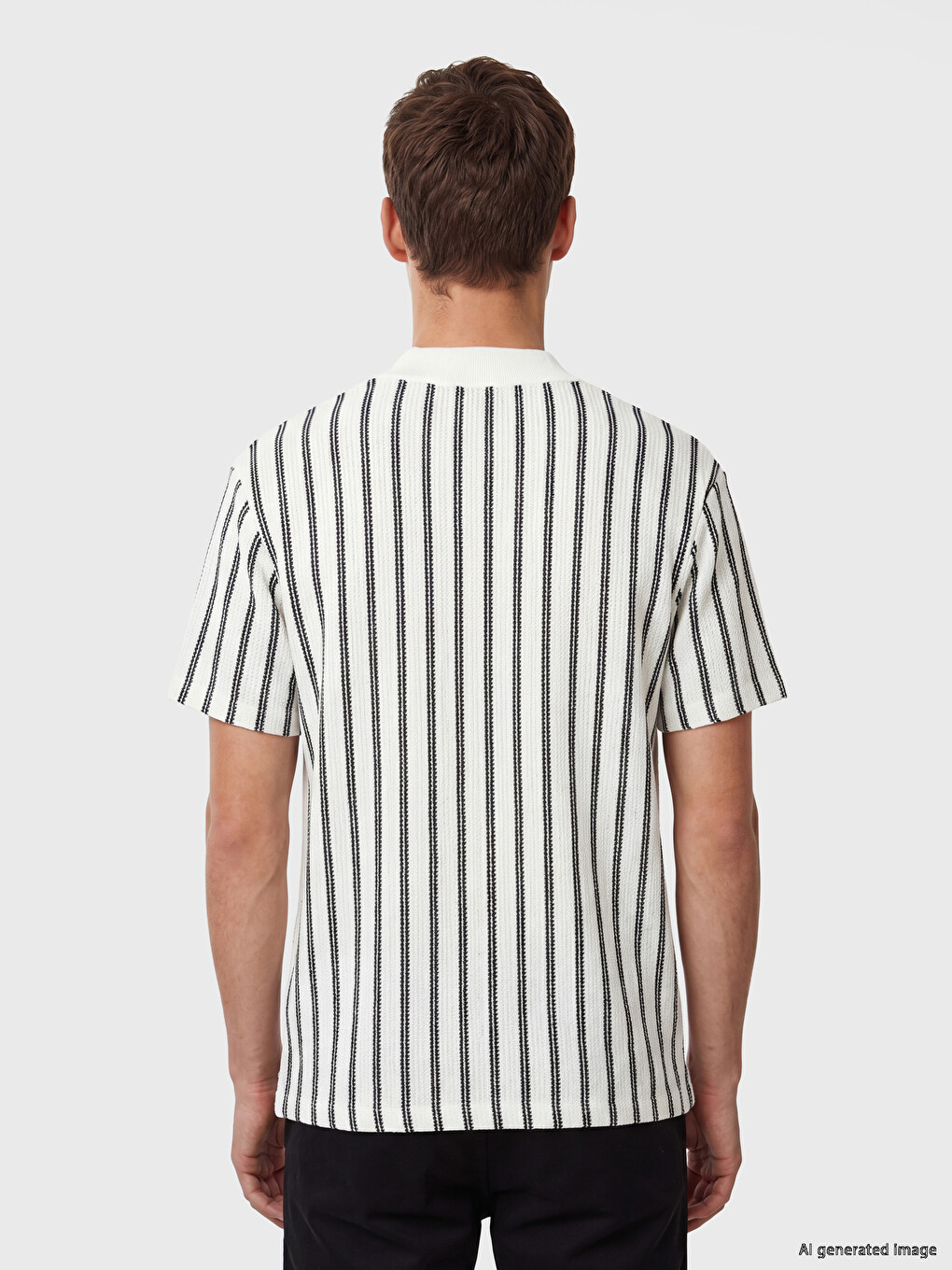 Polo Collar Striped Jersey Men's T-Shirt-3