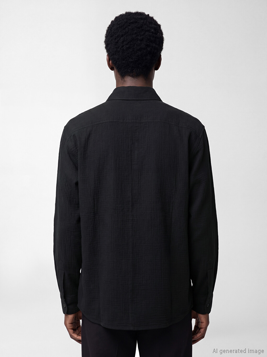 Regular Fit Muslin Men's Textured Shirt-3