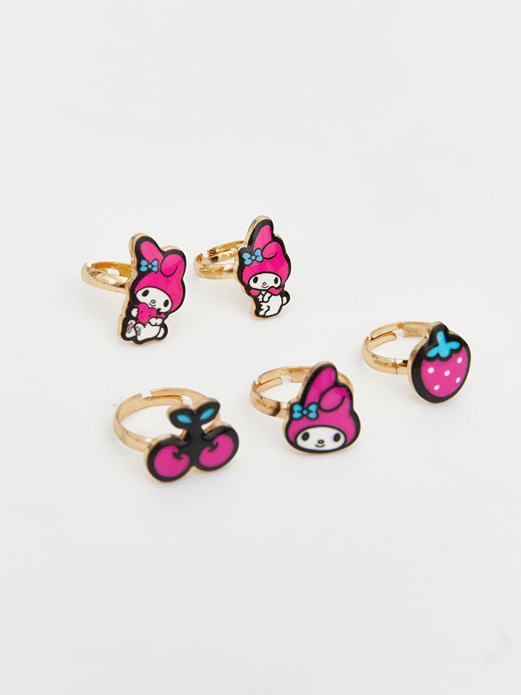 Karışık Kuromi Figürlü Kız Çocuk Yüzük Seti 5'li-2