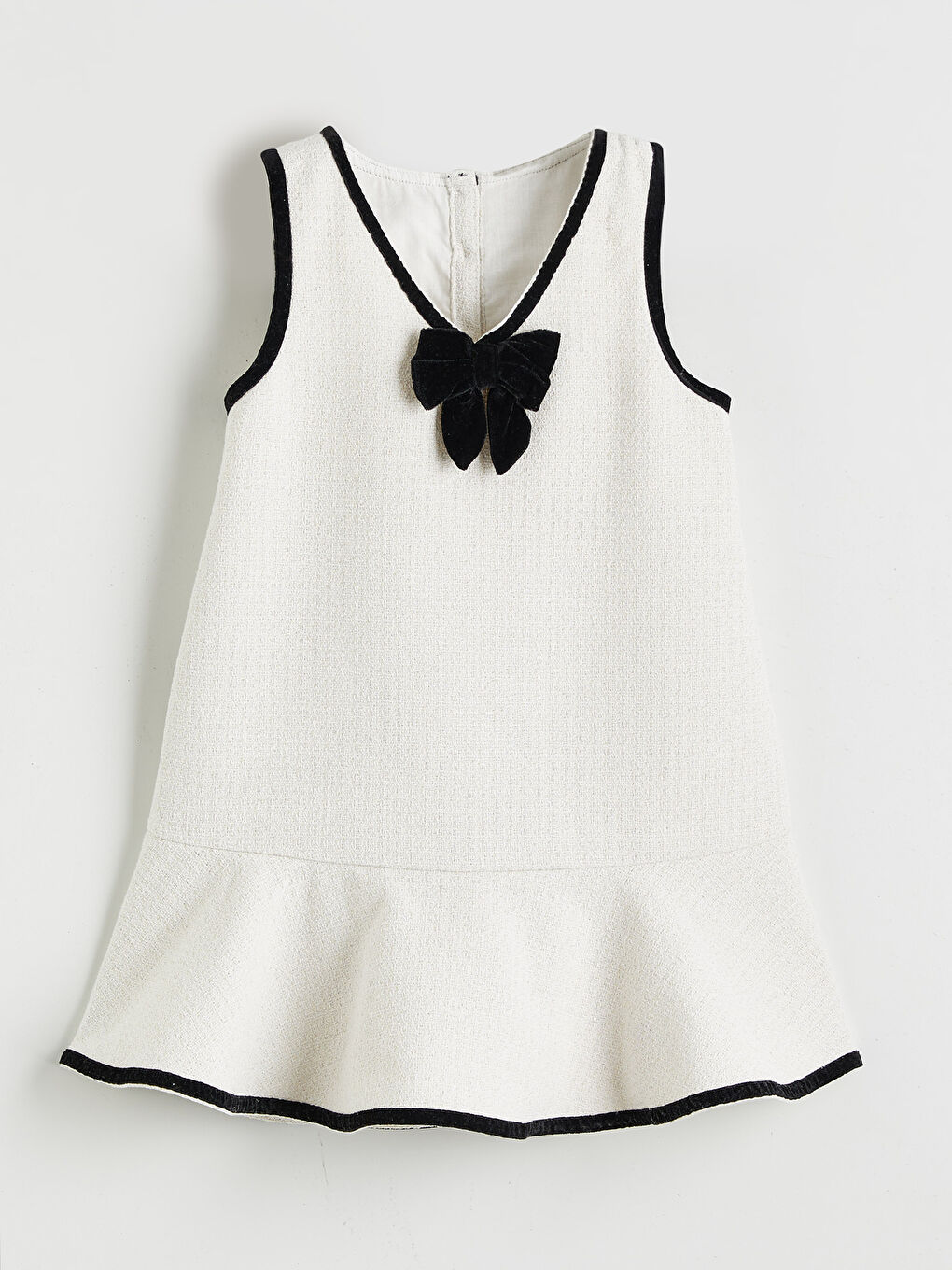 Ribbon Detailed Girls' Tweed Dress