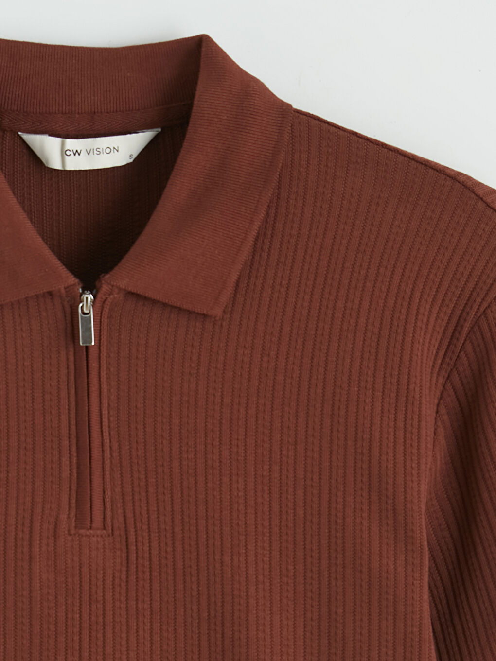 Polo Collar Ribbed Men's Knitwear T-Shirt-5