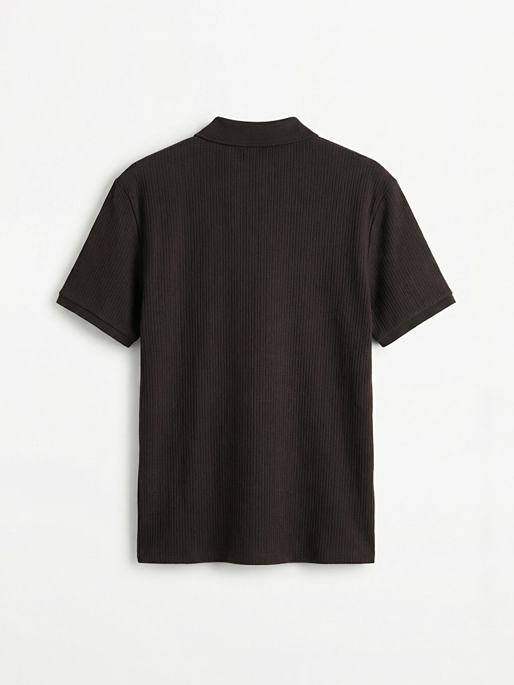 Kahverengi Polo Yaka Fitilli Erkek Triko Tişört-5