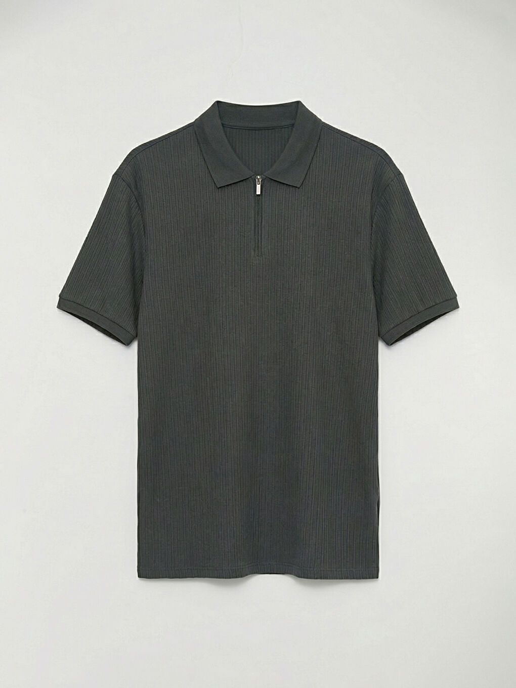 Petrol Polo Yaka Fitilli Erkek Triko Tişört-4