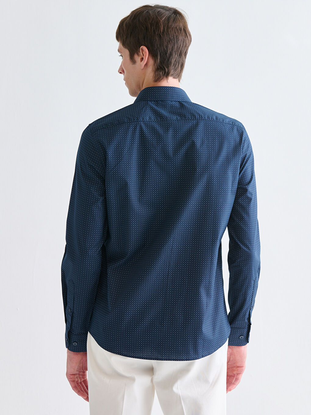 Мужчины Синий Рубашка-3