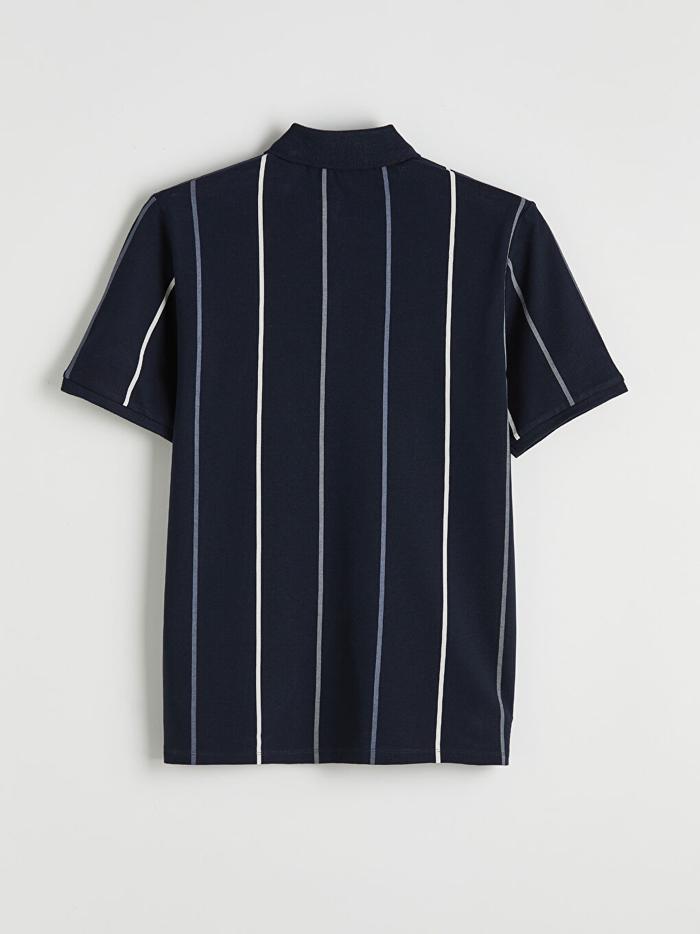 T-shirt Homme à Rayures en Piqué avec Col Polo-5