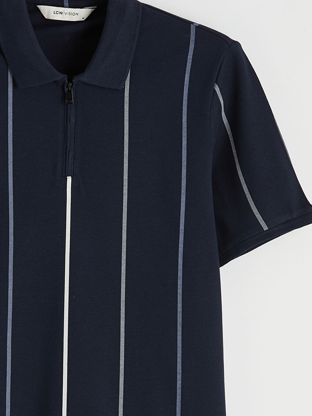 T-shirt Homme à Rayures en Piqué avec Col Polo-6