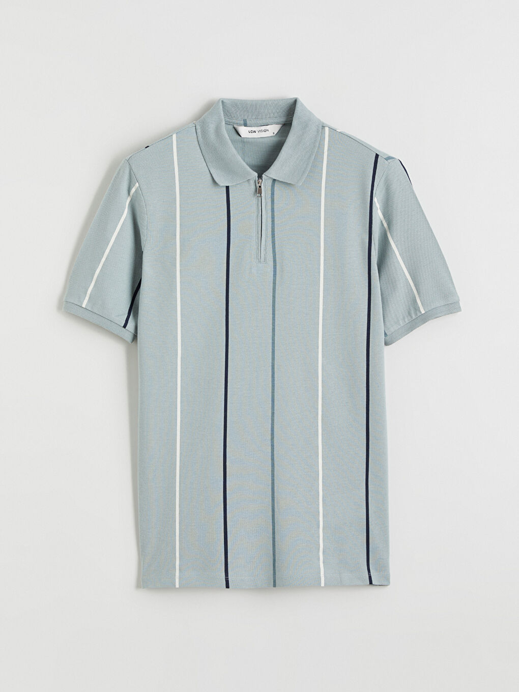 Yeşil Polo Yaka Çizgili Pike Erkek Tişört-4